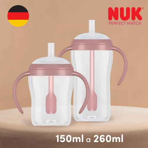 NUK Perfect Match tanuló cumisüveg szívószállal BEAR 150 ml