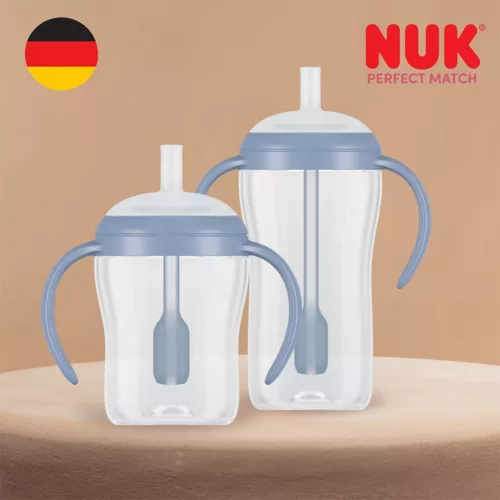 NUK Perfect Match tanuló cumisüveg szívószállal PENGUIN 260 ml