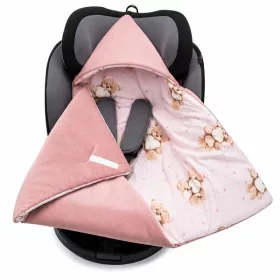   Bélelt babatakaró, pólya autós hordozóba New Baby Love Teddy Bear pink