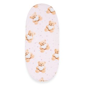   Pamut babakocsihoz való lepedő pamut New Baby Love Teddy Bear pink 35x75 cm