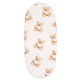   Pamut babakocsihoz való lepedő pamut New Baby Love Teddy Bear beige 35x75 cm