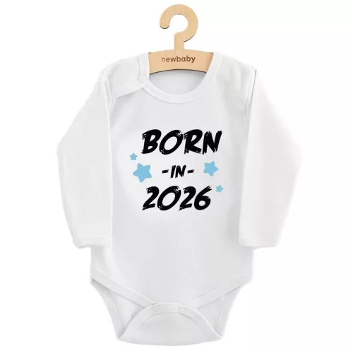 Gyermekek body nyomtatással New Baby BORN IN 2026 blue