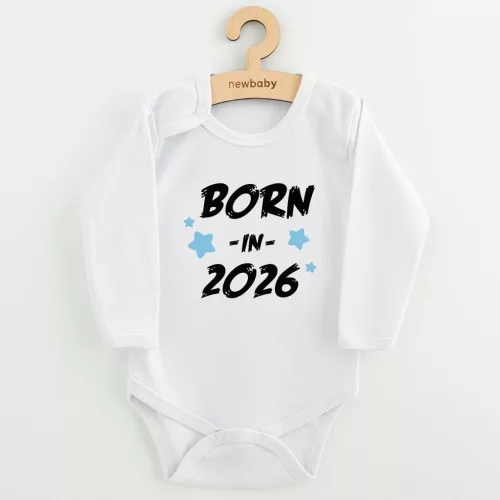 Gyermekek body nyomtatással New Baby BORN IN 2026 blue