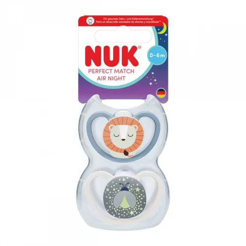 Baba cumi  NUK Perfect Match Air Night FIREFLY/LION 0-6m 2db