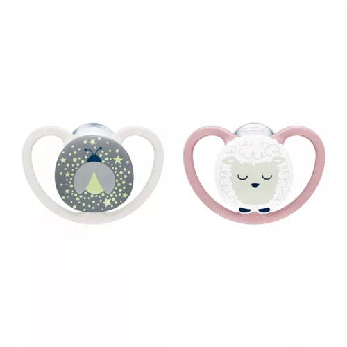 Baba cumi  NUK Perfect Match Air Night FIREFLY/SHEEP 0-6m 2db