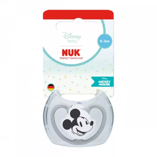 Baba cumi NUK Perfect Match Air Disney Mickey Mouse  0–6 hónapos grey