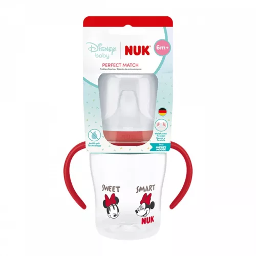 NUK Perfect Match tanuló cumisüveg DISNEY Minnie, red 150 ml