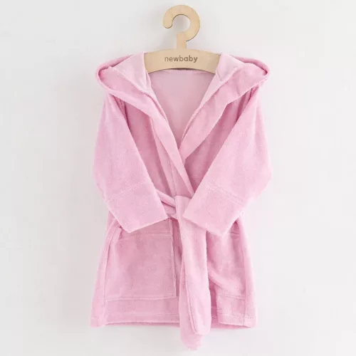 Gyerek frottír fürdőköpeny New Baby pink