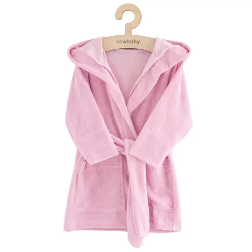 Gyerek frottír fürdőköpeny New Baby pink
