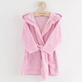 Gyerek frottír fürdőköpeny New Baby pink
