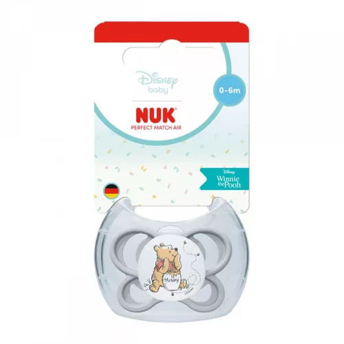 Baba cumi NUK Perfect Match Air Disney Maci Pu 0–6 hónapos grey