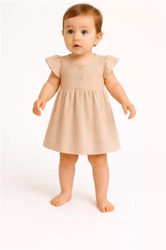 Baba muszlin ruha New Baby beige
