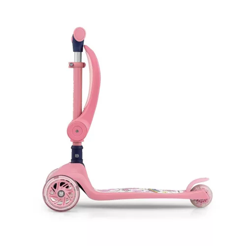 FUZZY háromkerekű üléses-scooter egyensúlyozó roller gyerekeknek pink