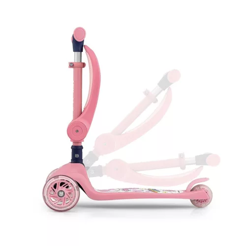 FUZZY háromkerekű üléses-scooter egyensúlyozó roller gyerekeknek pink