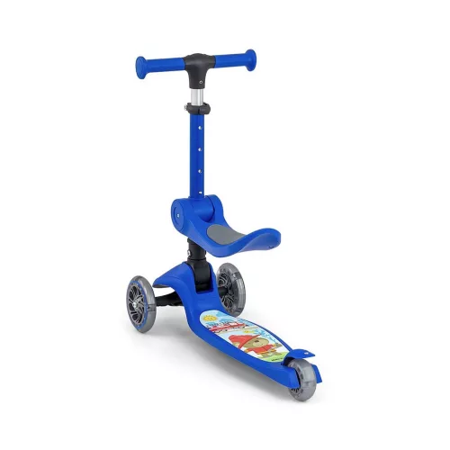 FUZZY háromkerekű üléses-scooter egyensúlyozó roller gyerekeknek blue
