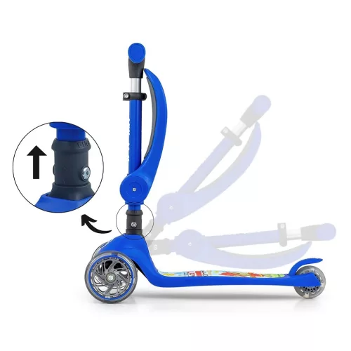 FUZZY háromkerekű üléses-scooter egyensúlyozó roller gyerekeknek blue