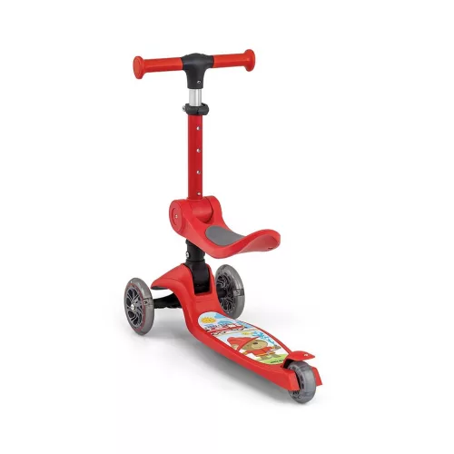 FUZZY háromkerekű üléses-scooter egyensúlyozó roller gyerekeknek red