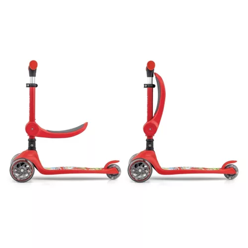 FUZZY háromkerekű üléses-scooter egyensúlyozó roller gyerekeknek red
