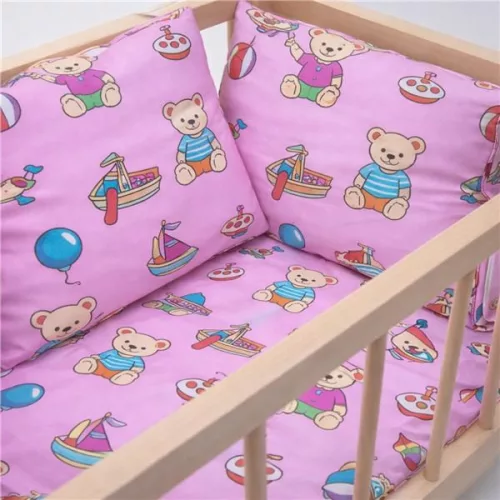 Fa babaágy-bölcső ágyneművel Baby Mix bears