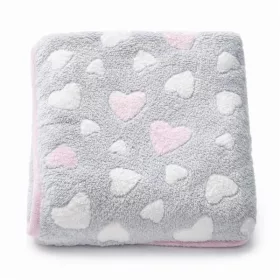 Baba takaró New Baby 80x90 heart pink