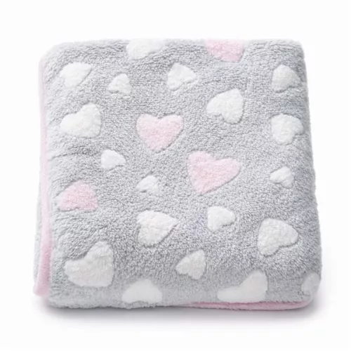 Baba takaró New Baby 80x90 heart pink
