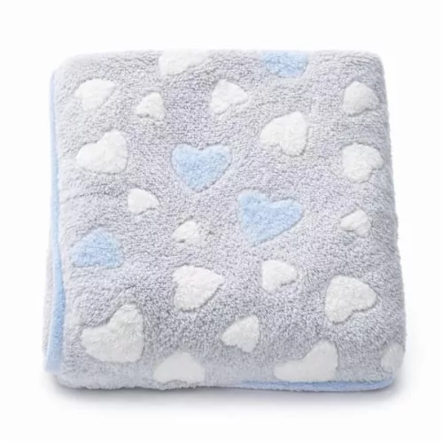 Baba takaró New Baby 80x90 heart blue