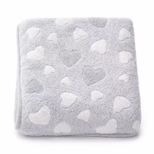 Baba takaró New Baby 80x90 heart grey