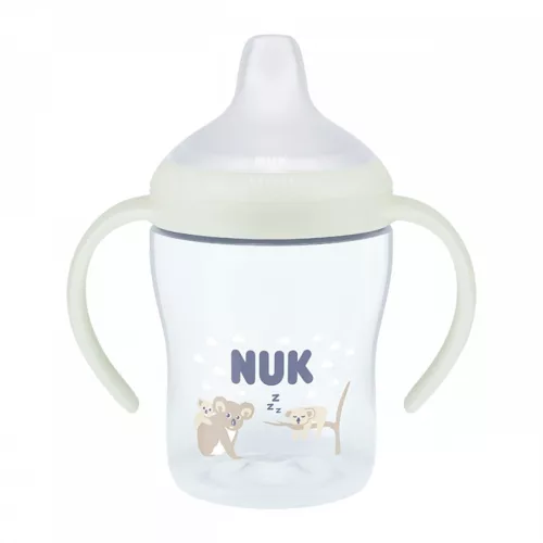 NUK Perfect Match tanulópalack 150 ml, szilikon itatófejjel és hőmérséklet-ellenőrzéssel, világító