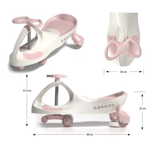 Gyerek gravitációs egyensúlyozó bicikli Gravity Milly Mally cream pink