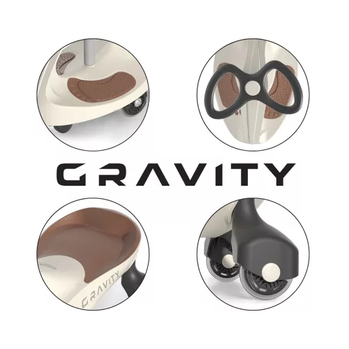 Gyerek gravitációs egyensúlyozó bicikli Gravity Milly Mally beige brown