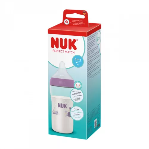 NUK Perfect Match cumisüveg hőmérséklet-szabályozással, Hippo 260 ml