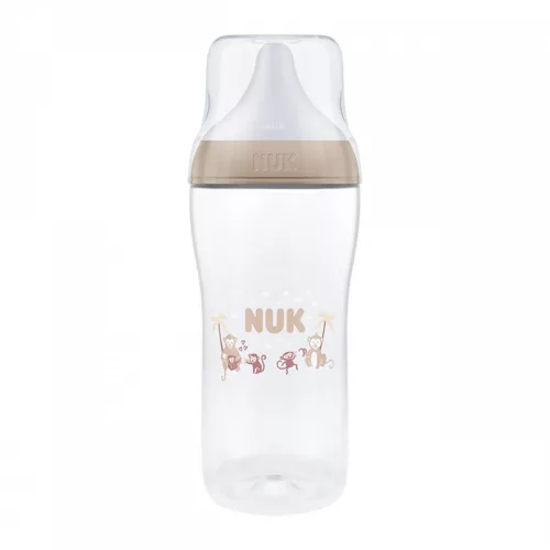 NUK Perfect Match cumisüveg hőmérséklet-szabályozással, XL Monkey 360 ml