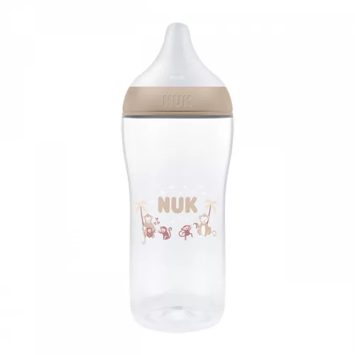 NUK Perfect Match cumisüveg hőmérséklet-szabályozással, XL Monkey 360 ml