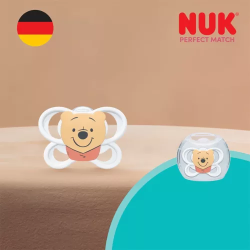 Baba cumi NUK Perfect Match Air Disney Maci Pu 0–6 hónapos white