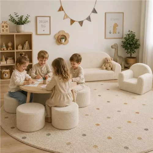 Gyerek puff New Baby Teddy cream