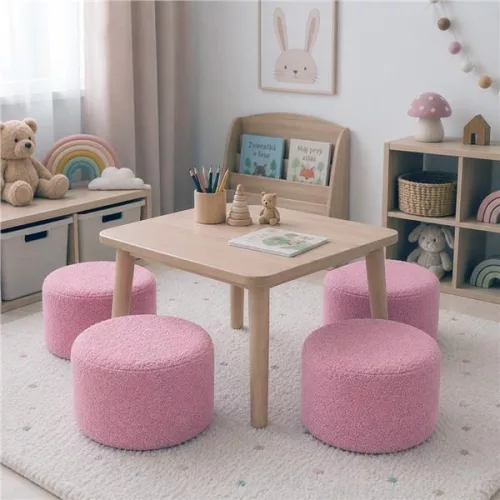 Gyermek  puff New Baby Teddy pink