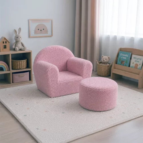 Gyermek  puff New Baby Teddy pink