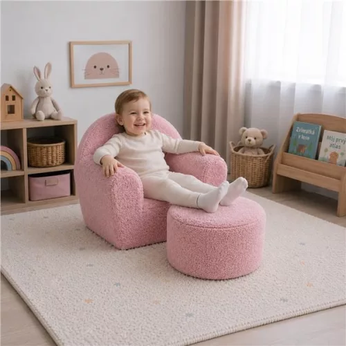 Gyermek  puff New Baby Teddy pink