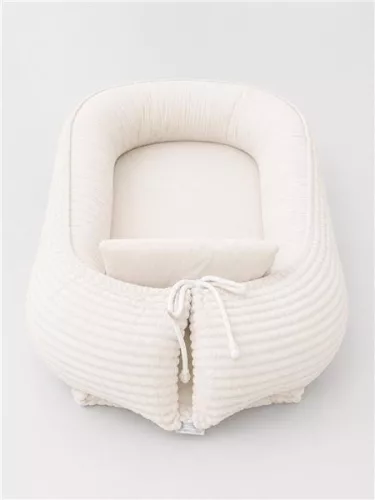 Babafészek kisbabák számára New Baby Teddy kordbársony cream
