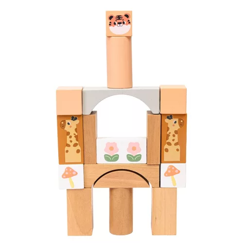 Safari fa építőkockák 120 db Montessori Baby Mix