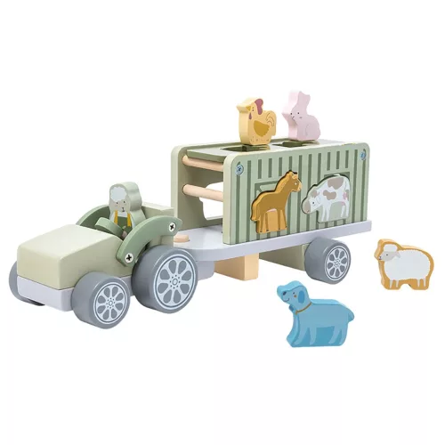 Fa Safari teherautó építőkockákkal Baby Mix