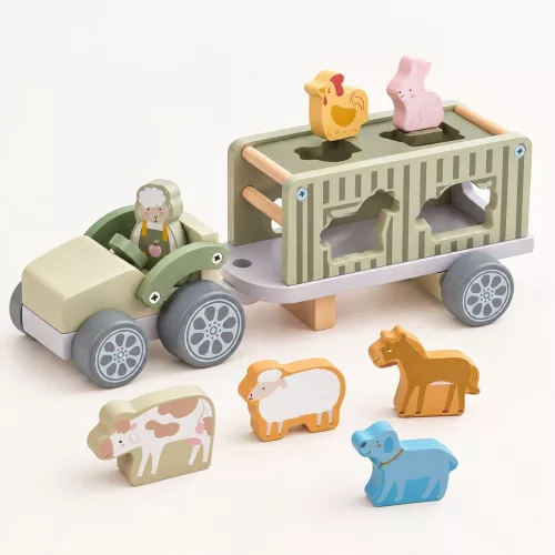 Fa Safari teherautó építőkockákkal Baby Mix