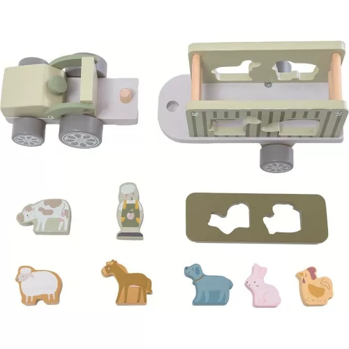 Fa Safari teherautó építőkockákkal Baby Mix