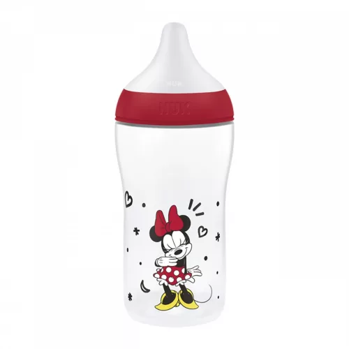 NUK Perfect Match cumisüveg hőmérséklet-szabályozással, Disney Disney Minnie 260 ml red