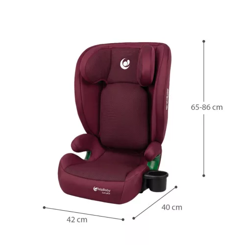IslaBaby SafiroFix i-Size – autósülés 100–150 cm, 15–36 kg, ISOFIX rendszerrel | Mesh Burgundy