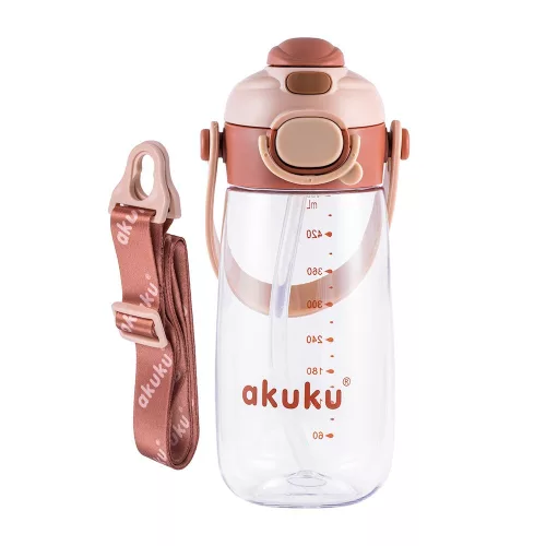 Iskolai kulacs szívószállal Akuku 480 ml, mocha