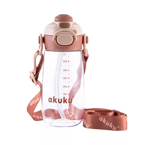 Iskolai kulacs szívószállal Akuku 480 ml, mocha
