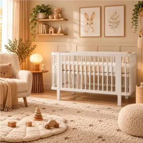 Gyermek ovális babaágy New Baby Klára fehér