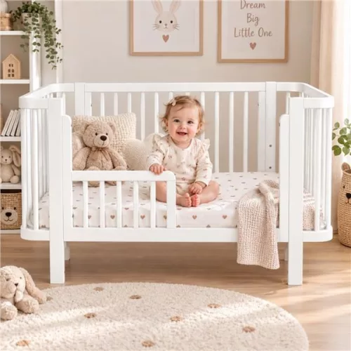 Gyermek ovális babaágy New Baby Klára fehér