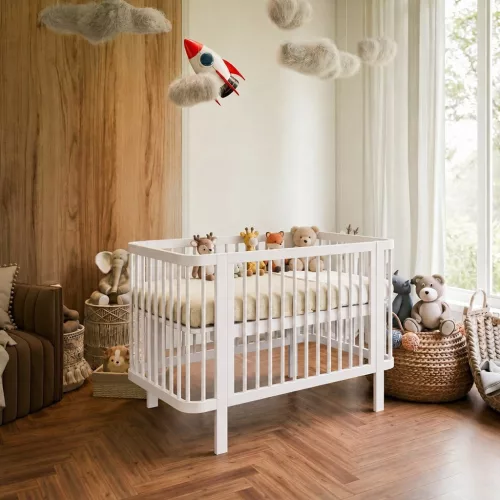 Gyermek ovális babaágy New Baby Klára fehér